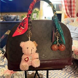 Coach Brown and Burgundy Handbag